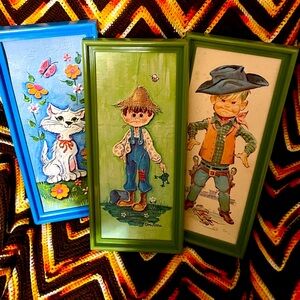 Rare Edna Vierra framed art from the 1960’s